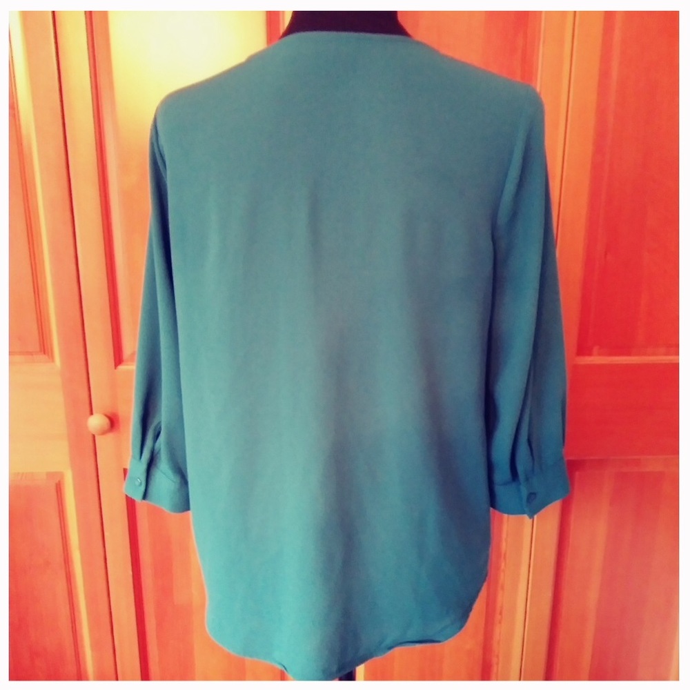 Apt. 9 Teal Work Blouse - Picture 5 of 6